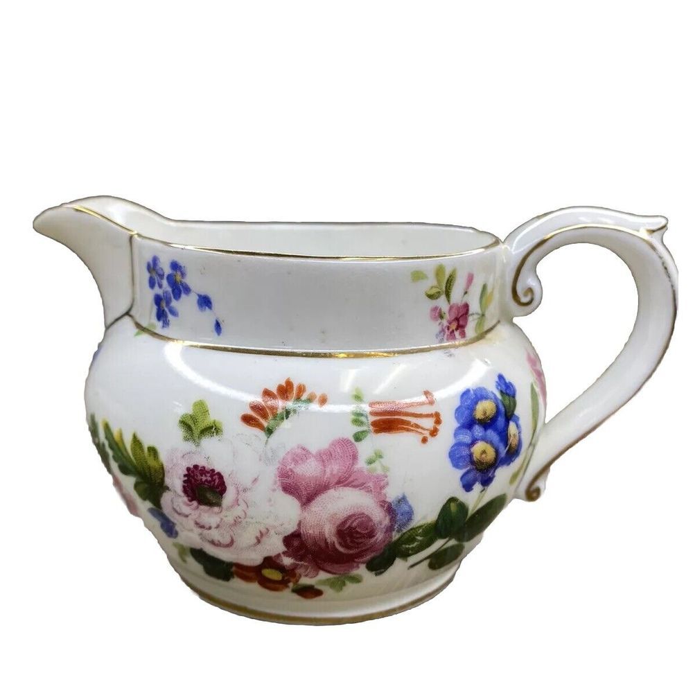 Vintage Grosvenor Ye Oldβ English Creamer Floral Jackson Gosling England Gold